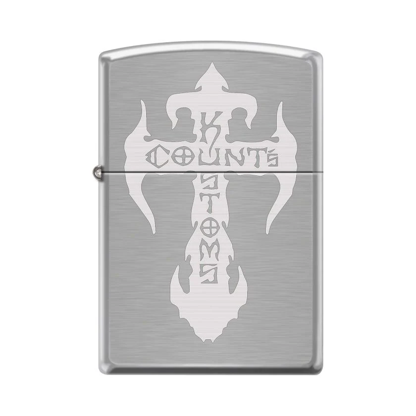 New Count's Kustoms Brushed Chrome Zippo Lighter