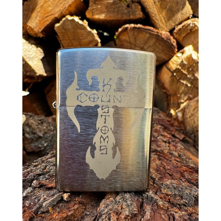 New Count's Kustoms Brushed Chrome Zippo Lighter - Image 3